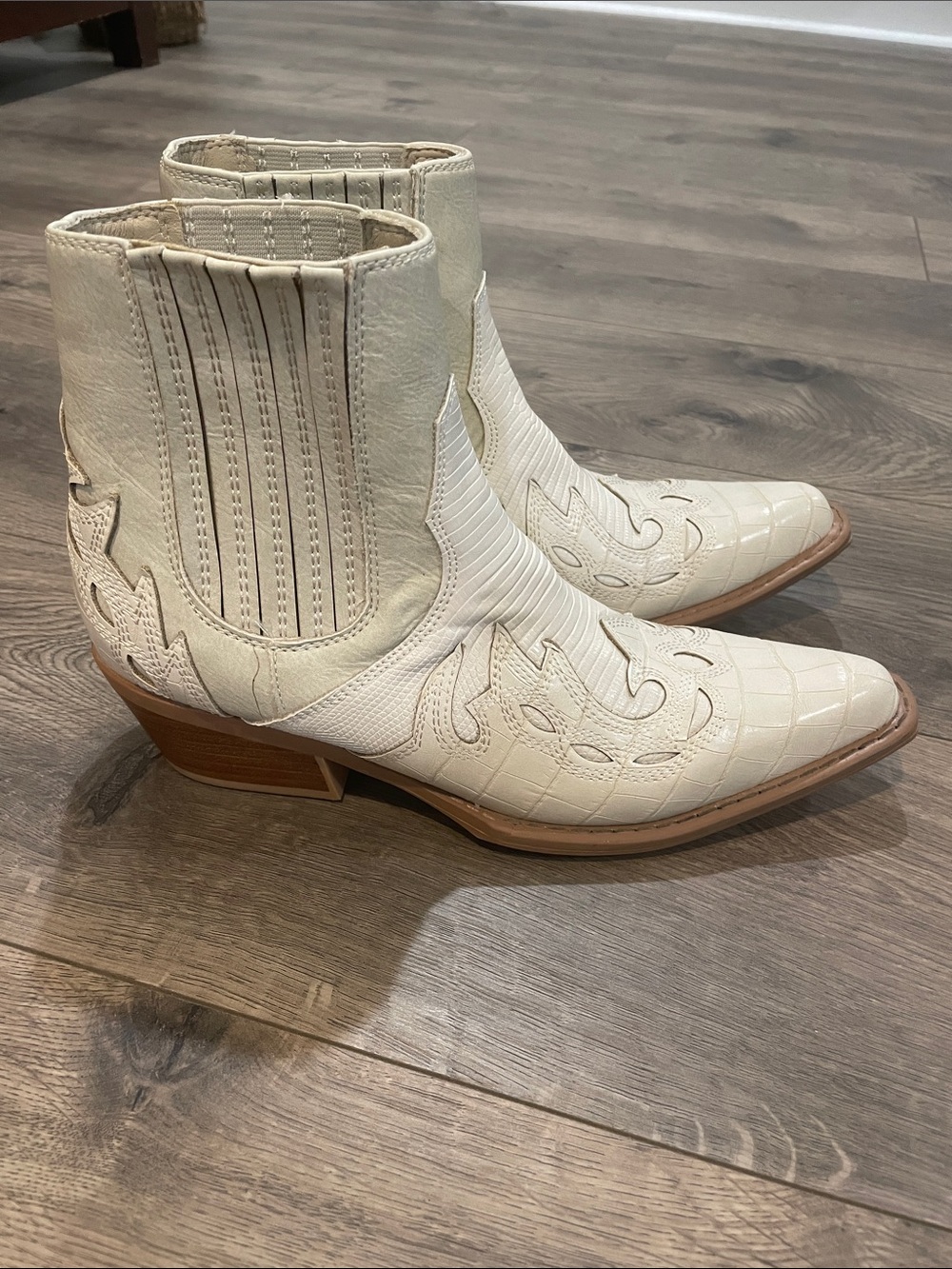 Coconuts by Matisse Cream White Western Cutout Ankle Boots